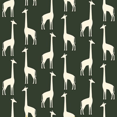 Brewster Wallcovering Vivi Green Giraffe Wallpaper Green