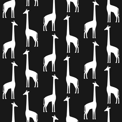 Brewster Wallcovering Vivi Black Giraffe Wallpaper Black