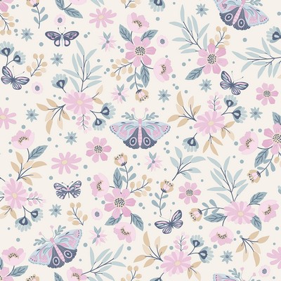 Brewster Wallcovering Zev Pink Butterfly Wallpaper Pink