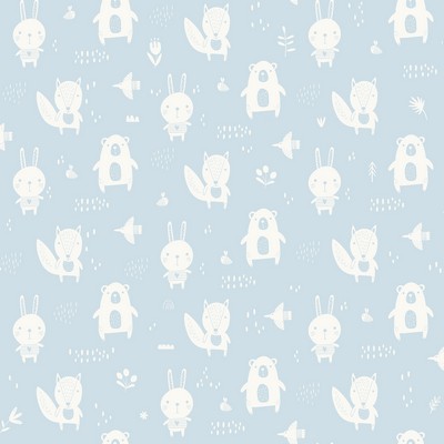 Brewster Wallcovering Bitsy Sky Blue Woodland Wallpaper Sky Blue