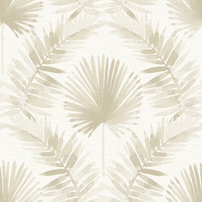 Brewster Wallcovering Calla Taupe Painted Palm Wallpaper Taupe