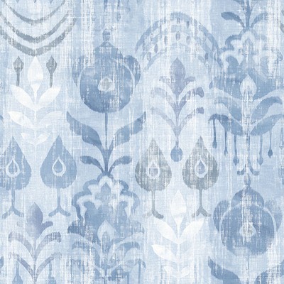 Brewster Wallcovering Pavord Blue Floral Shibori Wallpaper Blue