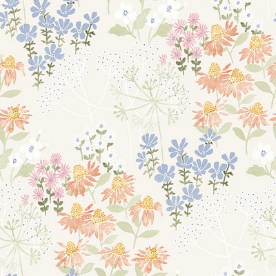 Brewster Wallcovering Cultivate Pastel Springtime Blooms Wallpaper Pastel