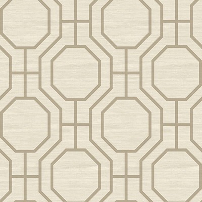 Brewster Wallcovering Manor Taupe Geometric Trellis Wallpaper Taupe