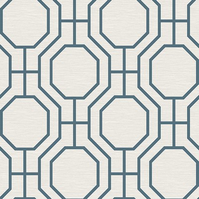 Brewster Wallcovering Manor Blue Geometric Trellis Wallpaper Blue