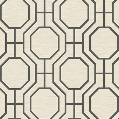 Brewster Wallcovering Manor Black Geometric Trellis Wallpaper Black