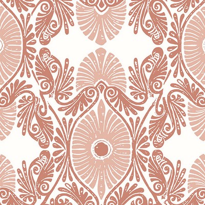 Brewster Wallcovering Villa Rasberry Embellished Ogee Wallpaper Rasberry 