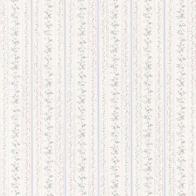 Brewster Wallcovering Rachel Blue Floral Stripe Blue