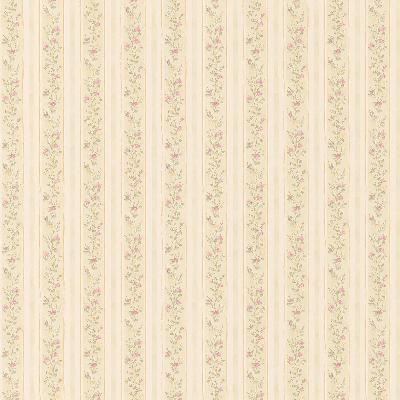 Brewster Wallcovering Emily Green Floral Stripe Green
