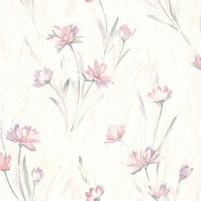 Brewster Wallcovering Lilly Pink Floral Texture Pink