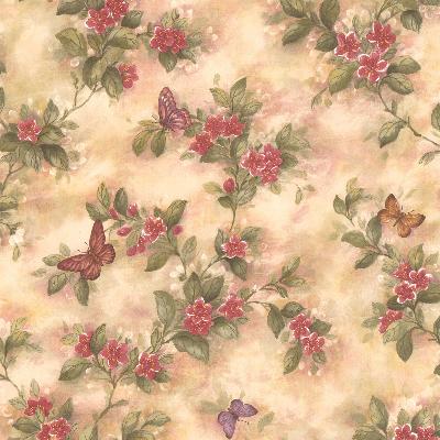 Brewster Wallcovering Mariposa Mauve Butterfly And Floral Trail Mauve