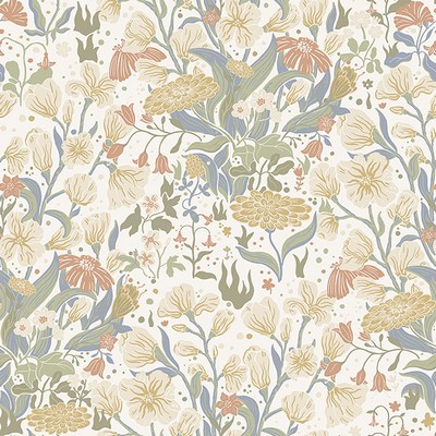 Brewster Wallcovering Hava Neutral Meadow Flowers Wallpaper Neutral