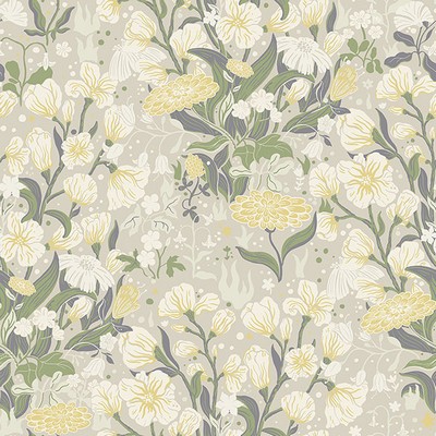 Brewster Wallcovering Hava Yellow Meadow Flowers Wallpaper Yellow
