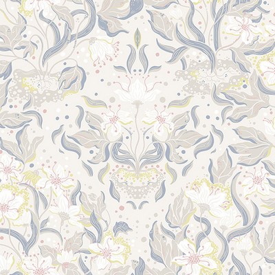 Brewster Wallcovering Lisa Bone Floral Damask Wallpaper Bone
