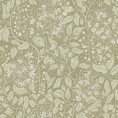 Brewster Wallcovering Turi Moss Twining Vines Wallpaper Moss