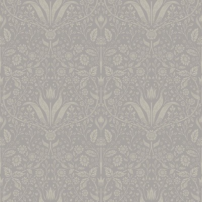 Brewster Wallcovering Mara Grey Tulip Ogee Wallpaper Grey