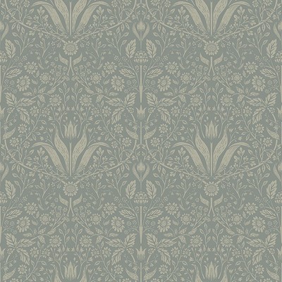 Brewster Wallcovering Mara Green Tulip Ogee Wallpaper Green