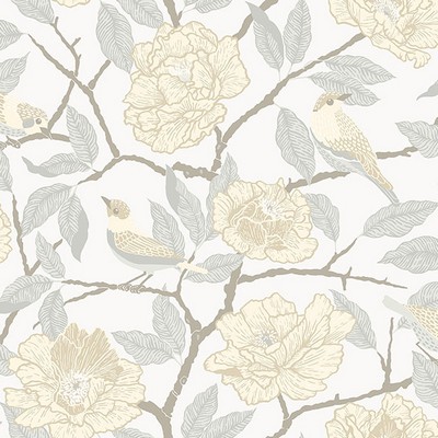 Brewster Wallcovering Bernadina Light Yellow Rosebush Wallpaper Light Yellow