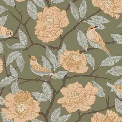 Brewster Wallcovering Bernadina Moss Rosebush Wallpaper Moss