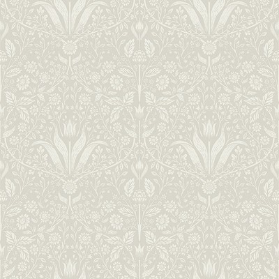 Brewster Wallcovering Mara Beige Tulip Ogee Wallpaper Beige