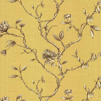 Brewster Wallcovering Kousa Yellow Floral Trail Yellow