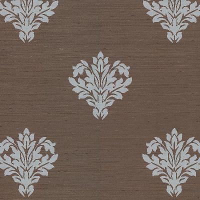 Brewster Wallcovering Astoria Brown Leafy Damask Brown