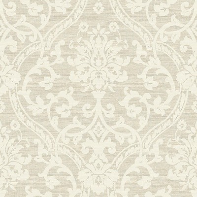 Brewster Wallcovering Evette Neutral Damask Wallpaper Neutral