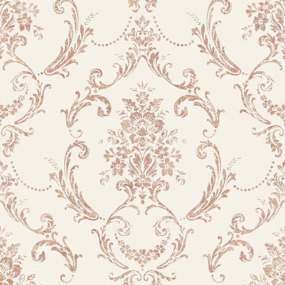 Brewster Wallcovering Glenda Copper Floral Damask Wallpaper Copper