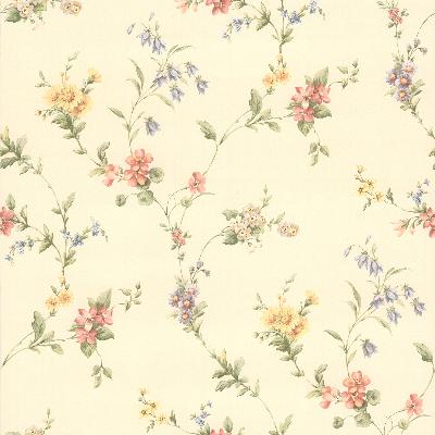 Brewster Wallcovering Suzanne Taupe Floral Trail Taupe