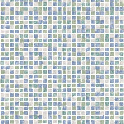 Brewster Wallcovering Harbor Blue Sea Glass Tiles Blue