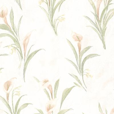 Brewster Wallcovering Edith Peach Satin Lily Mauve