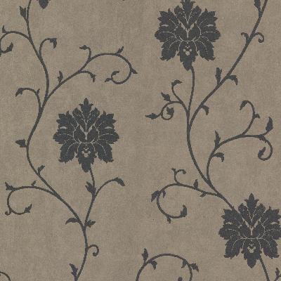 Brewster Wallcovering Dahli Pewter Floral Trail Pewter