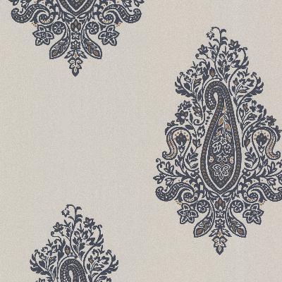 Brewster Wallcovering Dynasty Charcoal Paisley Charcoal