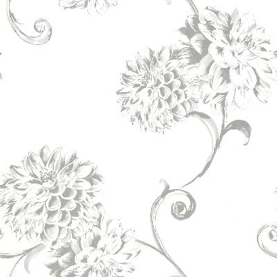 Brewster Wallcovering Deliah White Watercolor Dahlia White