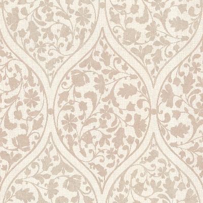 Brewster Wallcovering Adelaide Taupe Ogee Floral  Taupe