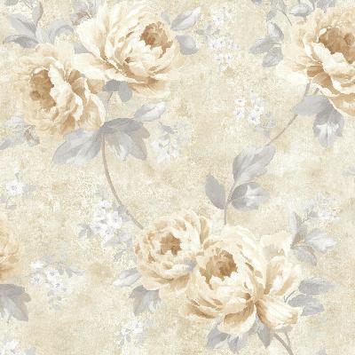 Brewster Wallcovering Pandora Off-White Peony Trail Off-White