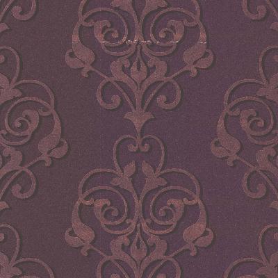 Brewster Wallcovering Aeneas Purple Modern Damask Cream