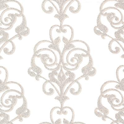 Brewster Wallcovering Aeneas Ivory Modern Damask Taupe