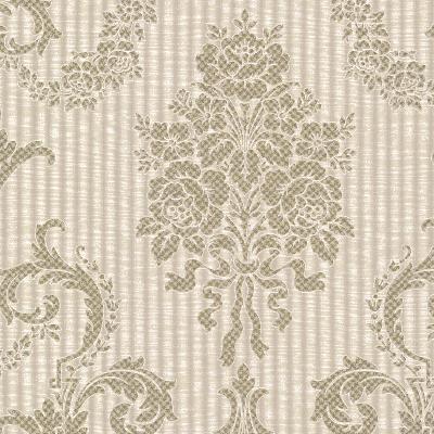 Brewster Wallcovering Chambers Champagne Floral Damask Champagne
