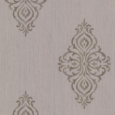 Brewster Wallcovering Powell Taupe Damask Medallion Taupe