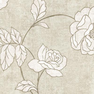 Brewster Wallcovering Madelaine Taupe Outline Rose Taupe
