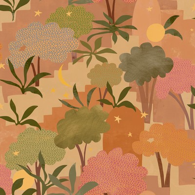 Brewster Wallcovering Terracotta Bohemian Walk Peel & Stick Wallpaper Oranges