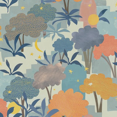 Brewster Wallcovering Blue Bohemian Walk Peel & Stick Wallpaper Blues