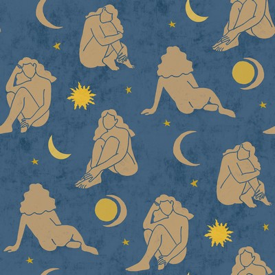 Brewster Wallcovering Dark Blue Nudes Peel & Stick Wallpaper Blues