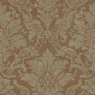 Brewster Wallcovering Cynthia Copper Distressed Damask Wallpaper Copper