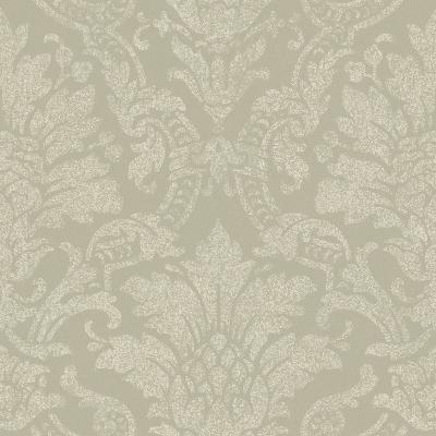 Brewster Wallcovering Cynthia Charcoal Distressed Damask Wallpaper Neutral
