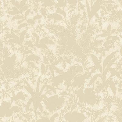 Brewster Wallcovering Fauna Beige Silhouette Leaves Wallpaper Neutral