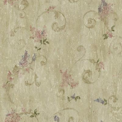 Brewster Wallcovering Green Lilac Acanthus Green