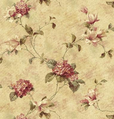 Brewster Wallcovering Yellow Hydrangea Trail Yellow