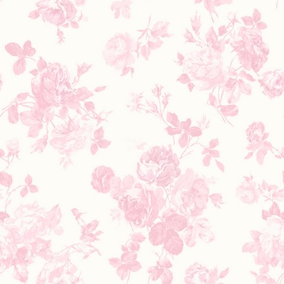 Brewster Wallcovering Everblooming Rosettes Pink Jam Cabbage Rose Bouquets Wallpaper Pink